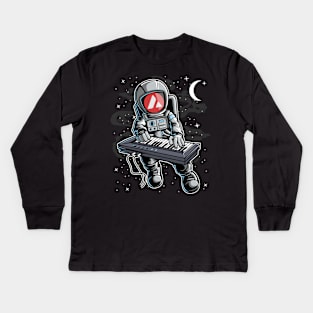 Astronaut Organ Avalanche AVAX Coin To The Moon Crypto Token Cryptocurrency Blockchain Wallet Birthday Gift For Men Women Kids Kids Long Sleeve T-Shirt